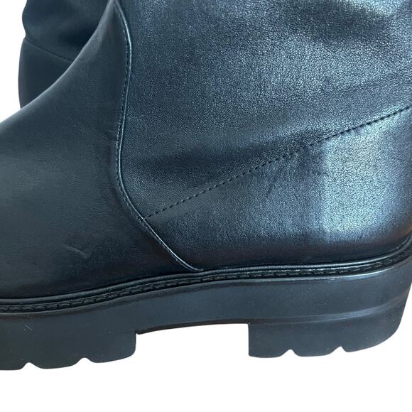 Stuart Weitzman Lowland Tall Ultralift Leather Black Boots Size 10.5B - Picture 8 of 16
